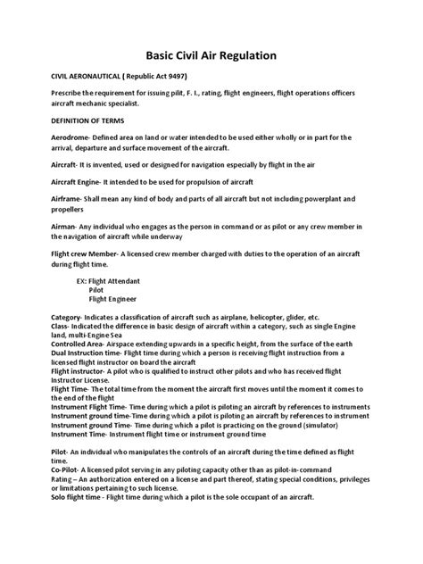 CAAP PCAR Airlaw Exam Reference .